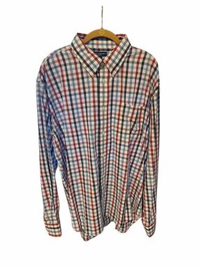 Ivy Crew Men’s Plaid Button-Down Shirt - Red, Blue & White